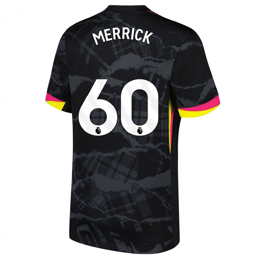 Danxen Mænd Max Merrick #60 Sort Pink Tredje Sæt Spillertrøjer 2024/25 Trøje T-Shirt