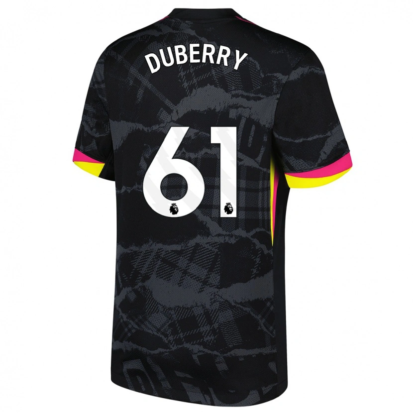 Danxen Mænd Zain Silcott-Duberry #61 Sort Pink Tredje Sæt Spillertrøjer 2024/25 Trøje T-Shirt