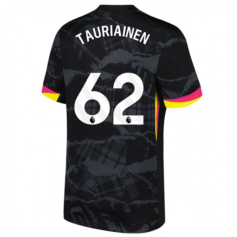 Danxen Mænd Jimi Tauriainen #62 Sort Pink Tredje Sæt Spillertrøjer 2024/25 Trøje T-Shirt