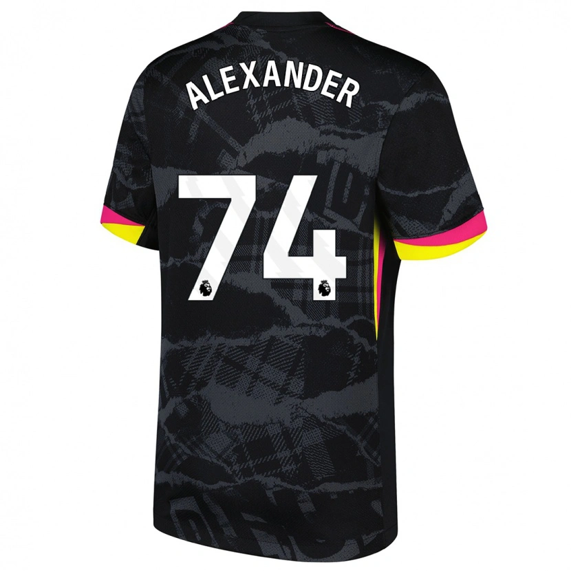 Danxen Mænd Reiss-Alexander Russell-Denny #74 Sort Pink Tredje Sæt Spillertrøjer 2024/25 Trøje T-Shirt