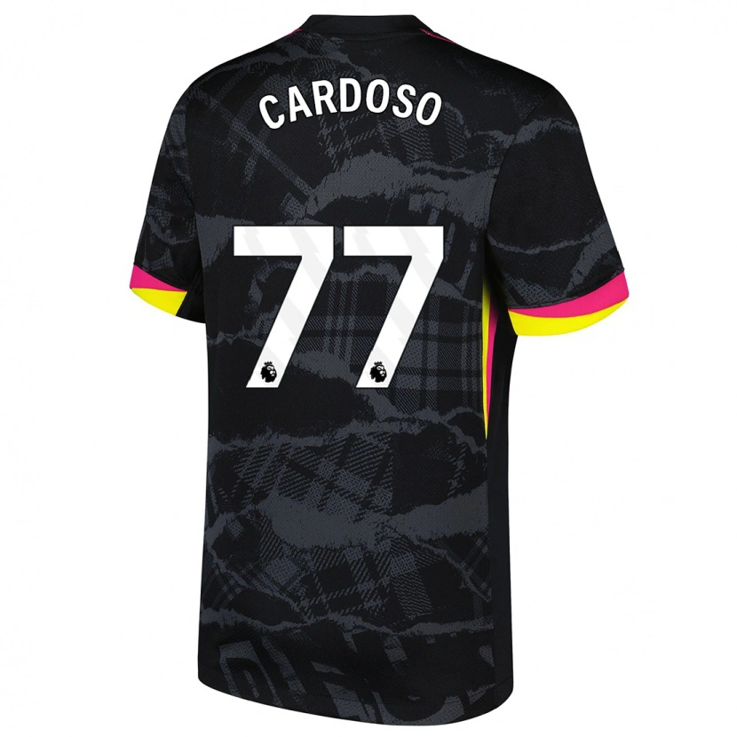 Danxen Mænd Leo Cardoso #77 Sort Pink Tredje Sæt Spillertrøjer 2024/25 Trøje T-Shirt