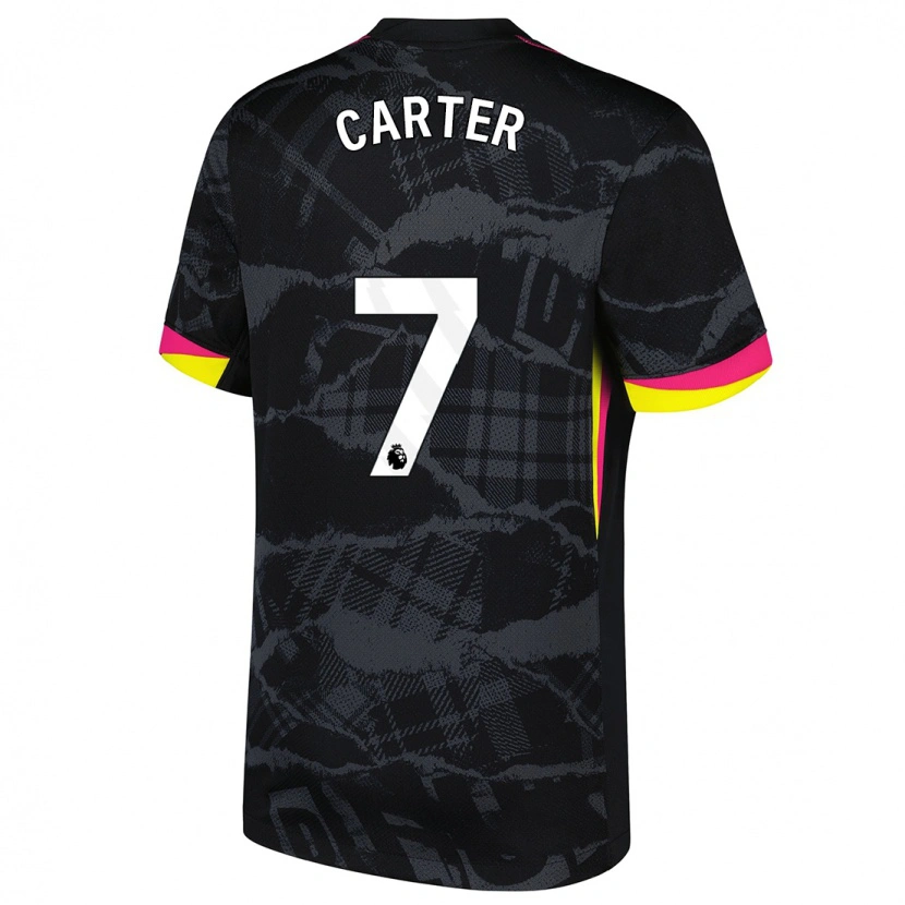 Danxen Mænd Jessica Carter #7 Sort Pink Tredje Sæt Spillertrøjer 2024/25 Trøje T-Shirt
