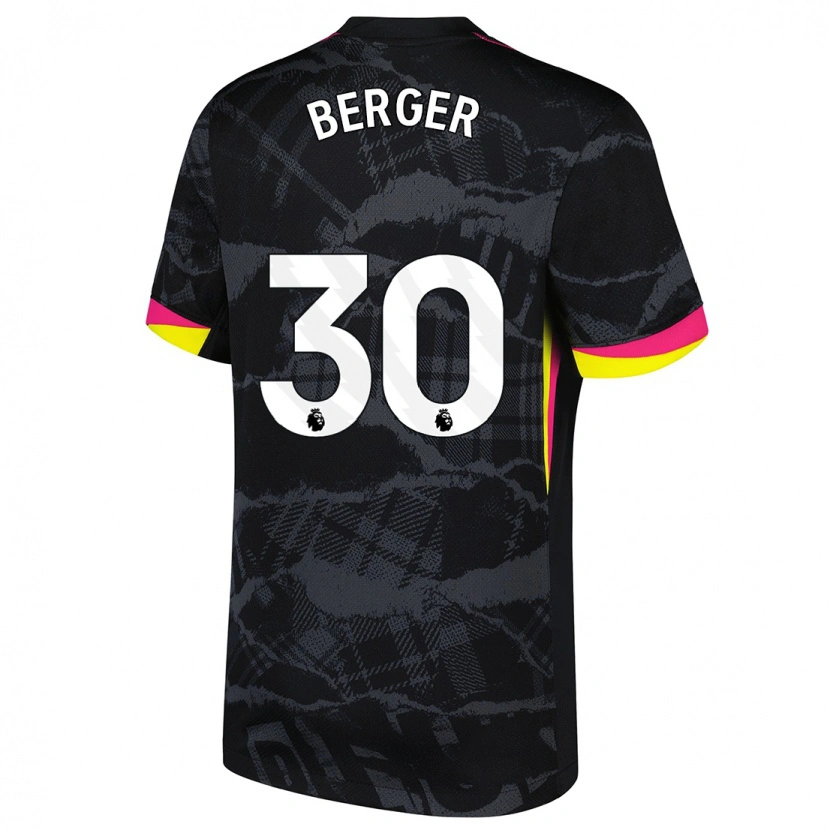 Danxen Mænd Ann-Katrin Berger #30 Sort Pink Tredje Sæt Spillertrøjer 2024/25 Trøje T-Shirt