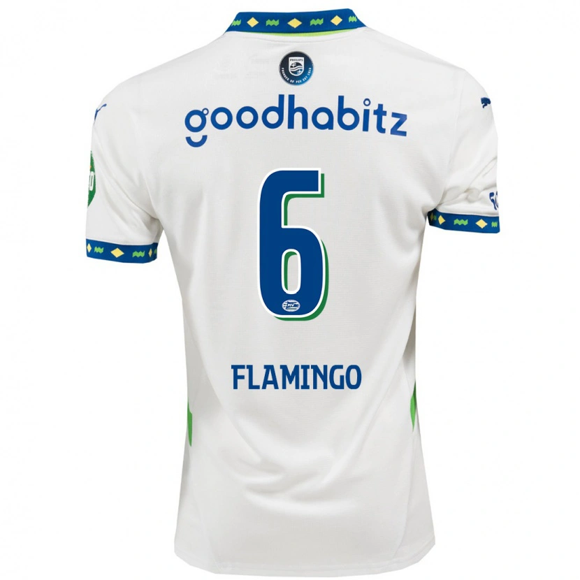 Danxen Mænd Ryan Flamingo #6 Hvid Mørkeblå Tredje Sæt Spillertrøjer 2024/25 Trøje T-Shirt