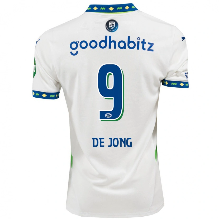 Danxen Mænd Luuk De Jong #9 Hvid Mørkeblå Tredje Sæt Spillertrøjer 2024/25 Trøje T-Shirt