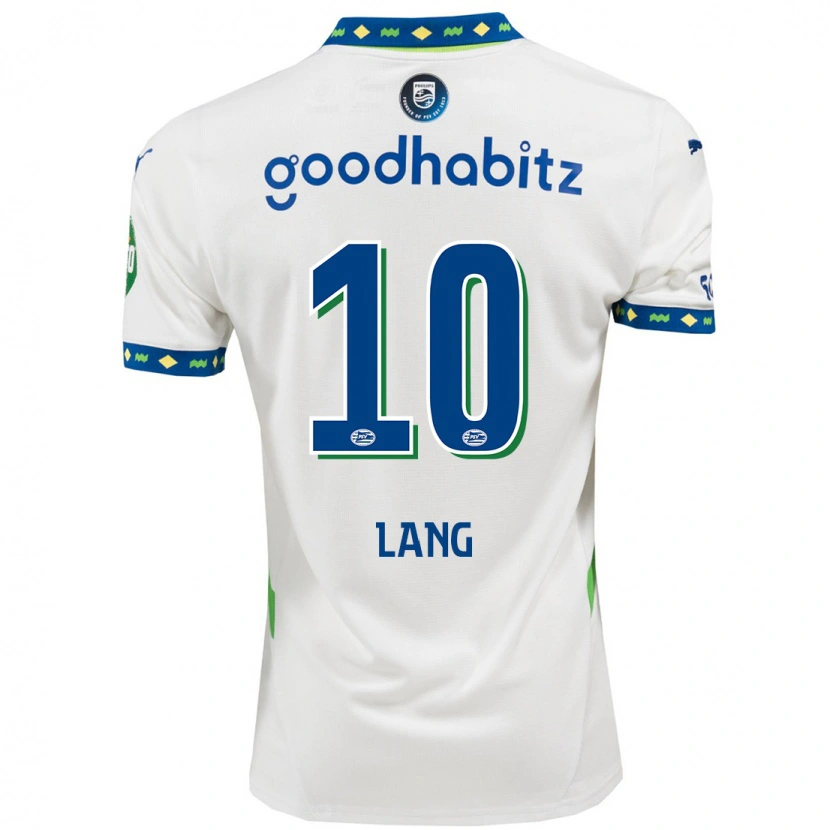 Danxen Mænd Noa Lang #10 Hvid Mørkeblå Tredje Sæt Spillertrøjer 2024/25 Trøje T-Shirt