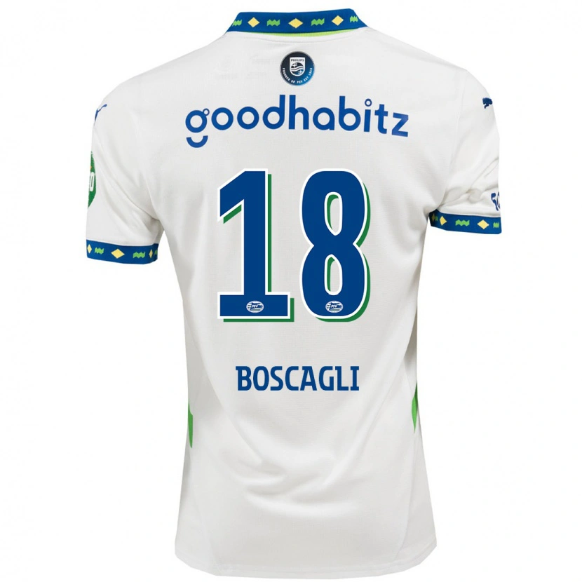 Danxen Mænd Olivier Boscagli #18 Hvid Mørkeblå Tredje Sæt Spillertrøjer 2024/25 Trøje T-Shirt