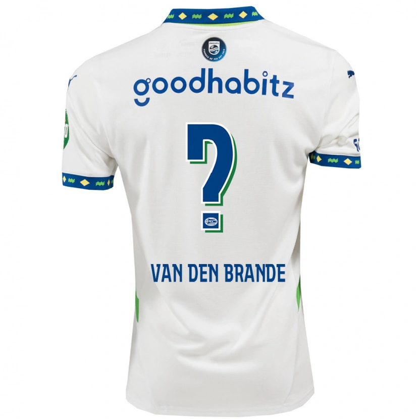 Danxen Mænd Daan Van Den Brande #0 Hvid Mørkeblå Tredje Sæt Spillertrøjer 2024/25 Trøje T-Shirt