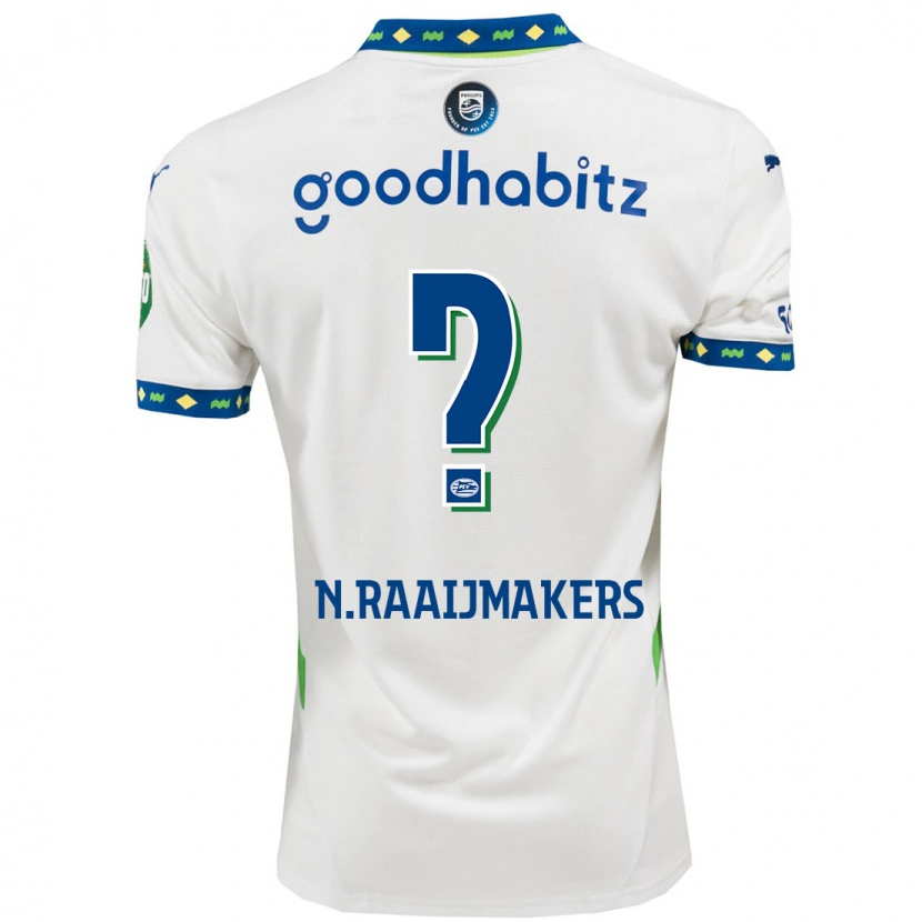 Danxen Mænd Niels Raaijmakers #0 Hvid Mørkeblå Tredje Sæt Spillertrøjer 2024/25 Trøje T-Shirt