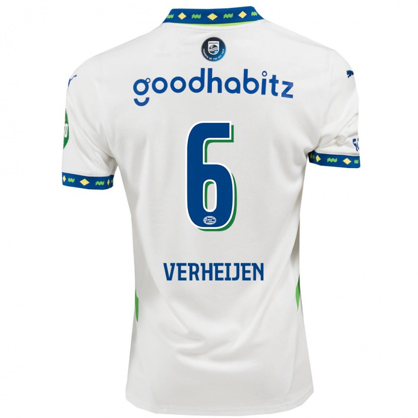 Danxen Mænd Janneke Verheijen #6 Hvid Mørkeblå Tredje Sæt Spillertrøjer 2024/25 Trøje T-Shirt
