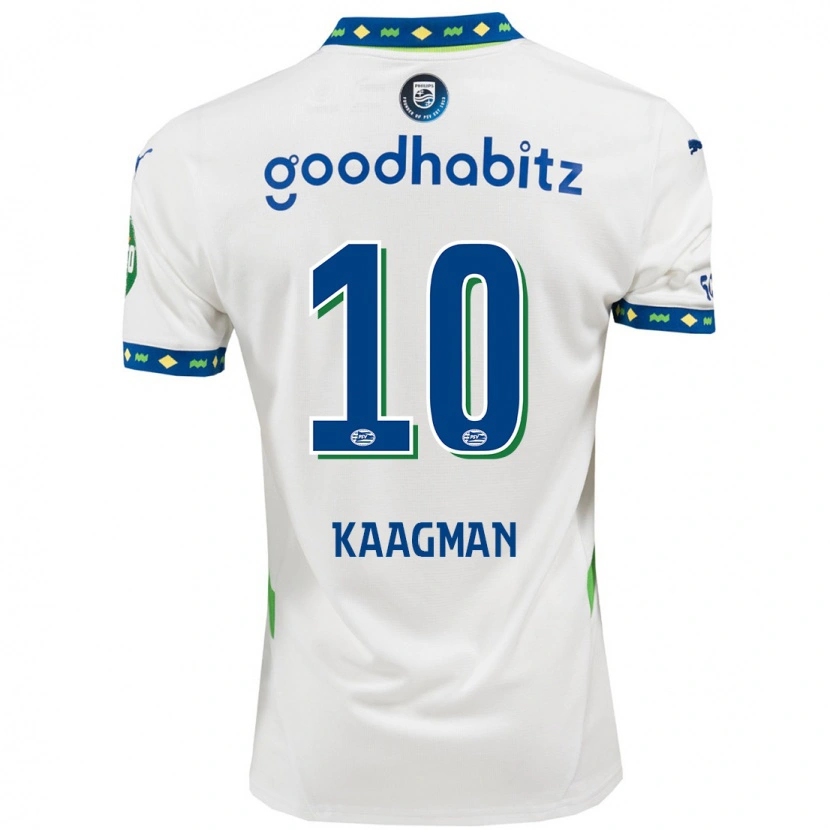 Danxen Mænd Inessa Kaagman #10 Hvid Mørkeblå Tredje Sæt Spillertrøjer 2024/25 Trøje T-Shirt