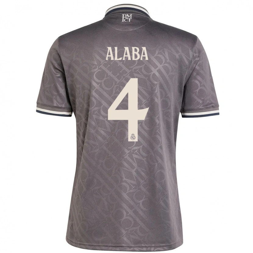 Danxen Mænd David Alaba #4 Trækul Tredje Sæt Spillertrøjer 2024/25 Trøje T-Shirt