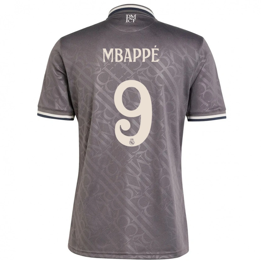 Danxen Mænd Kylian Mbappé #9 Trækul Tredje Sæt Spillertrøjer 2024/25 Trøje T-Shirt