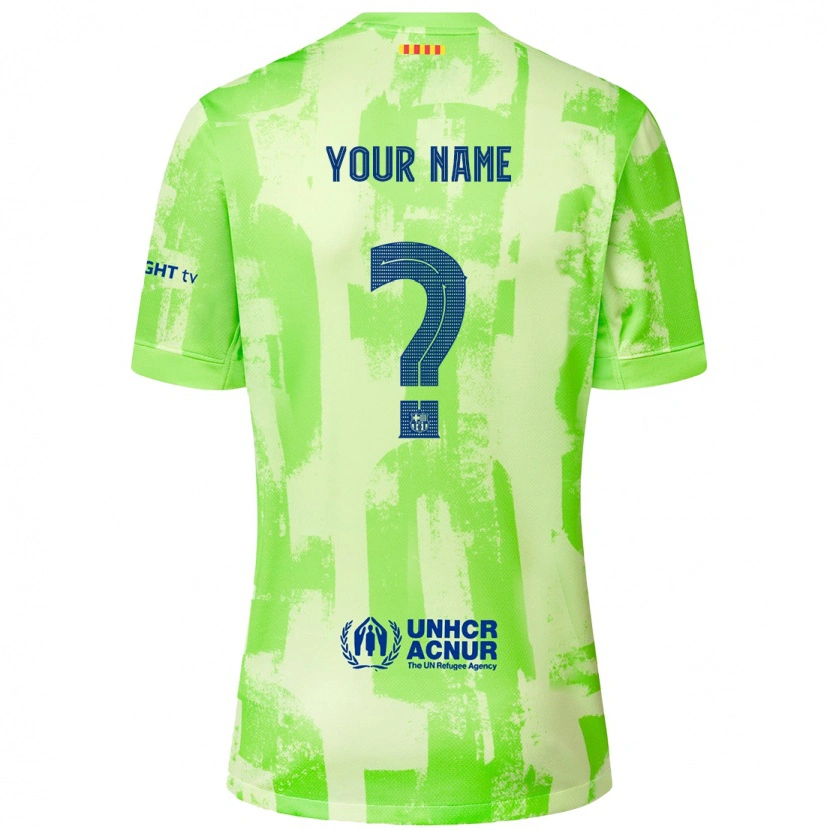 Danxen Mænd Dit Navn #0 Lime Tredje Sæt Spillertrøjer 2024/25 Trøje T-Shirt