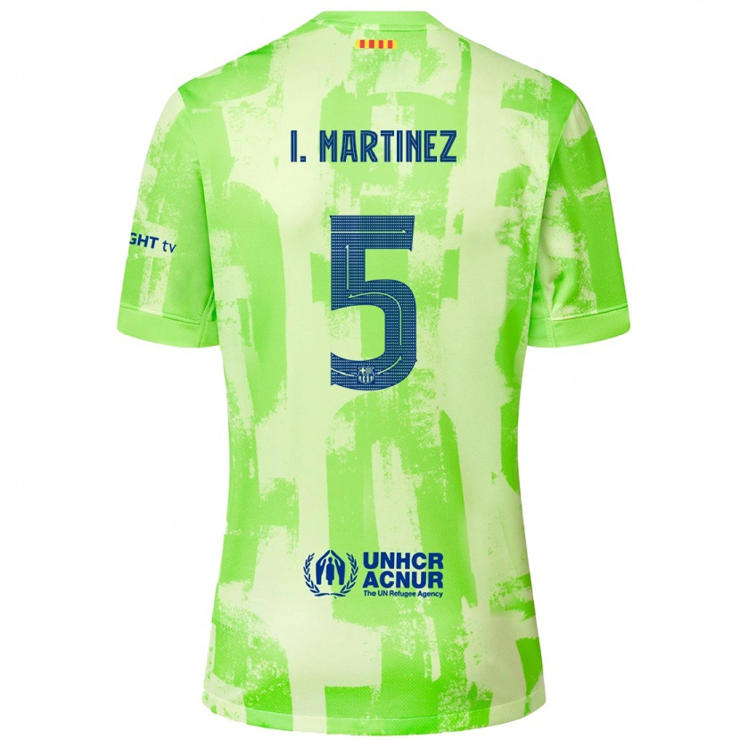 Danxen Mænd Iñigo Martínez #5 Lime Tredje Sæt Spillertrøjer 2024/25 Trøje T-Shirt