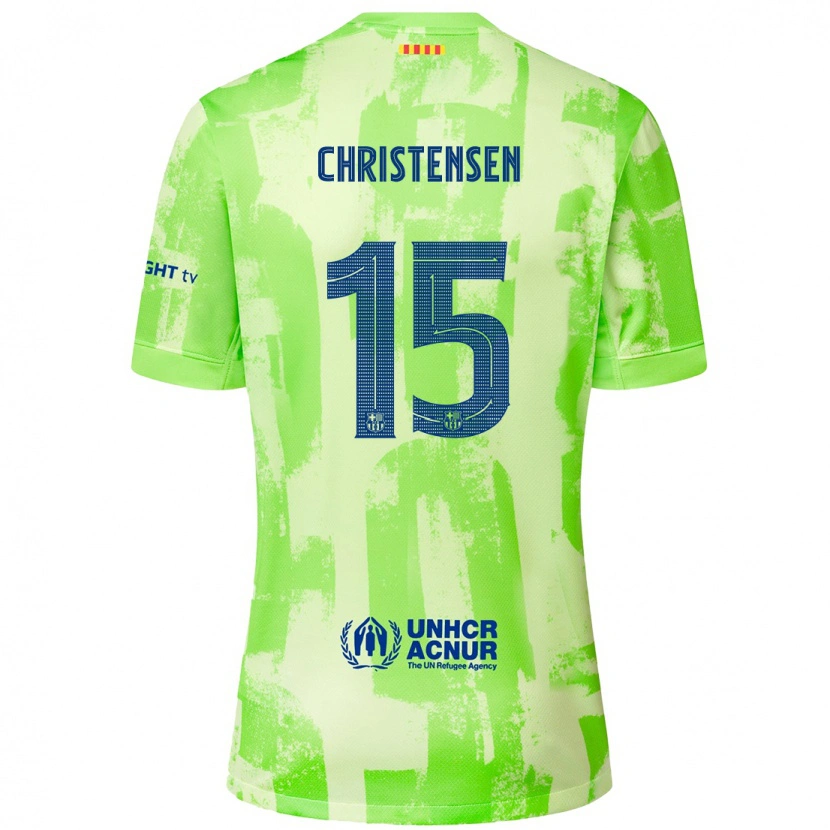 Danxen Mænd Andreas Christensen #15 Lime Tredje Sæt Spillertrøjer 2024/25 Trøje T-Shirt