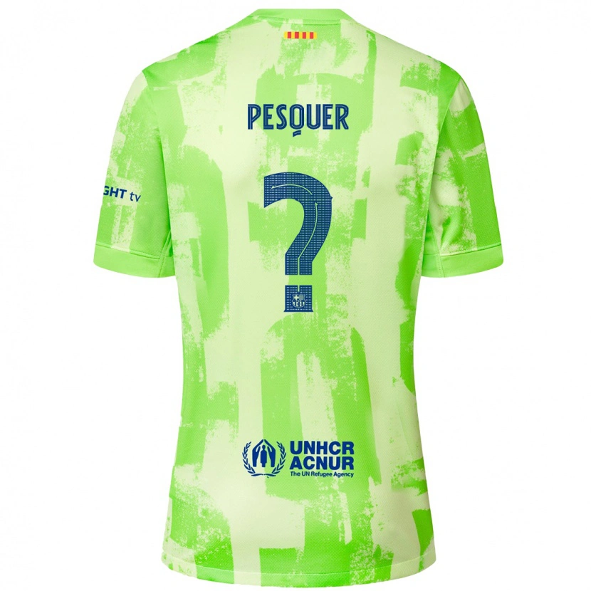 Danxen Mænd Jordi Pesquer #0 Lime Tredje Sæt Spillertrøjer 2024/25 Trøje T-Shirt