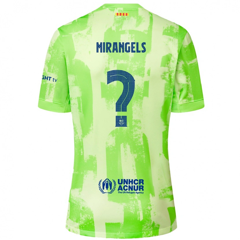 Danxen Mænd Xavi Miràngels #0 Lime Tredje Sæt Spillertrøjer 2024/25 Trøje T-Shirt