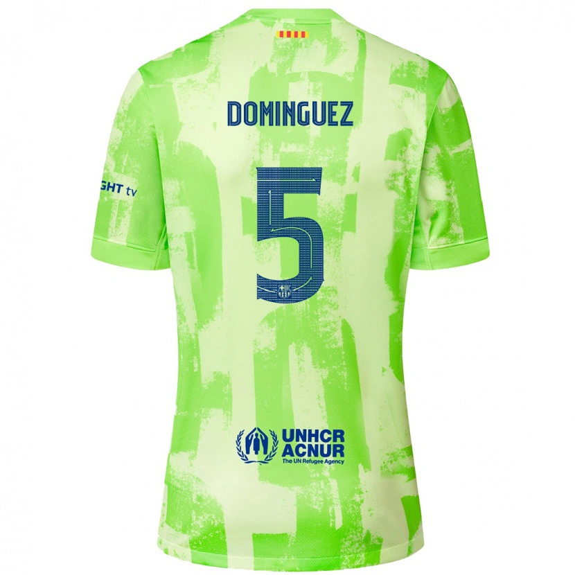Danxen Mænd Sergi Domínguez #5 Lime Tredje Sæt Spillertrøjer 2024/25 Trøje T-Shirt