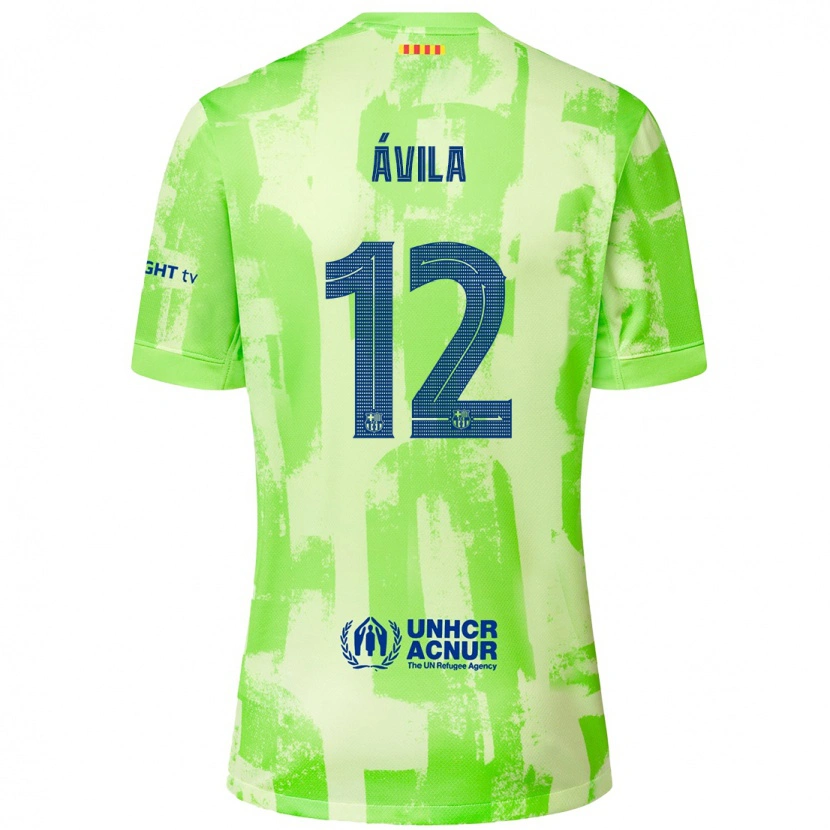 Danxen Mænd Dani Ávila #12 Lime Tredje Sæt Spillertrøjer 2024/25 Trøje T-Shirt