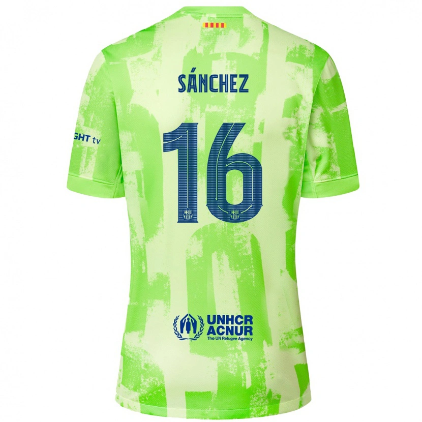 Danxen Mænd Edu Sánchez #16 Lime Tredje Sæt Spillertrøjer 2024/25 Trøje T-Shirt