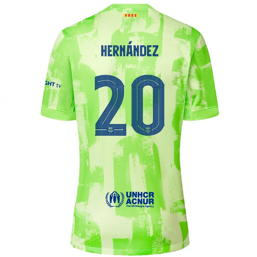 Danxen Mænd Unai Hernández #20 Lime Tredje Sæt Spillertrøjer 2024/25 Trøje T-Shirt