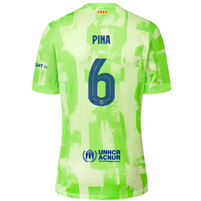 Danxen Mænd Clàudia Pina #6 Lime Tredje Sæt Spillertrøjer 2024/25 Trøje T-Shirt