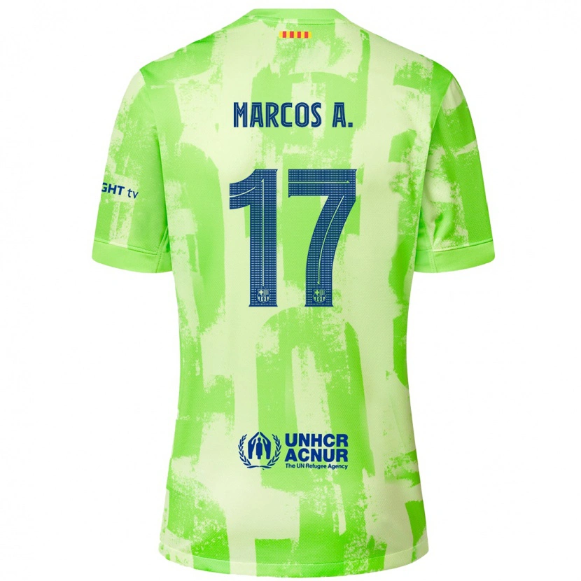 Danxen Mænd Marcos Alonso #17 Lime Tredje Sæt Spillertrøjer 2024/25 Trøje T-Shirt