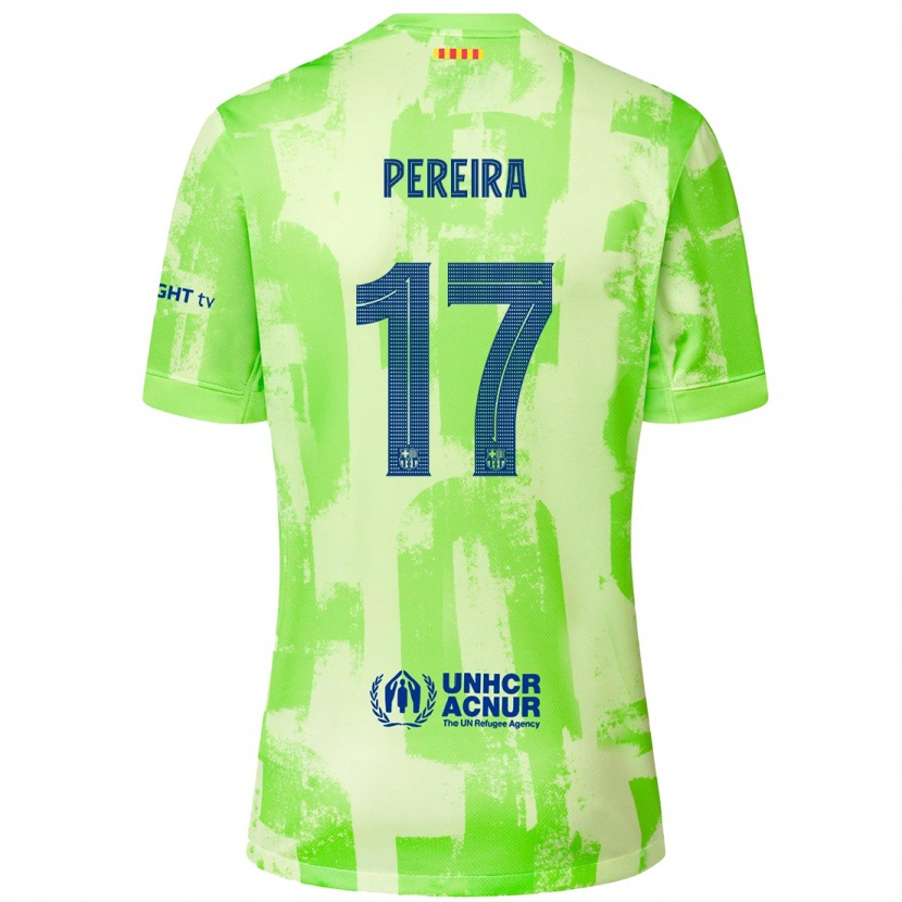 Danxen Mænd Andrea Pereira #17 Lime Tredje Sæt Spillertrøjer 2024/25 Trøje T-Shirt