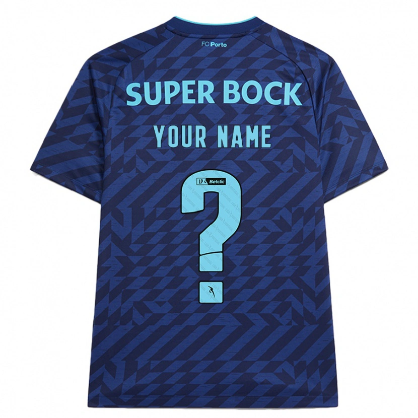 Danxen Mænd Dit Navn #0 Marineblå Tredje Sæt Spillertrøjer 2024/25 Trøje T-Shirt