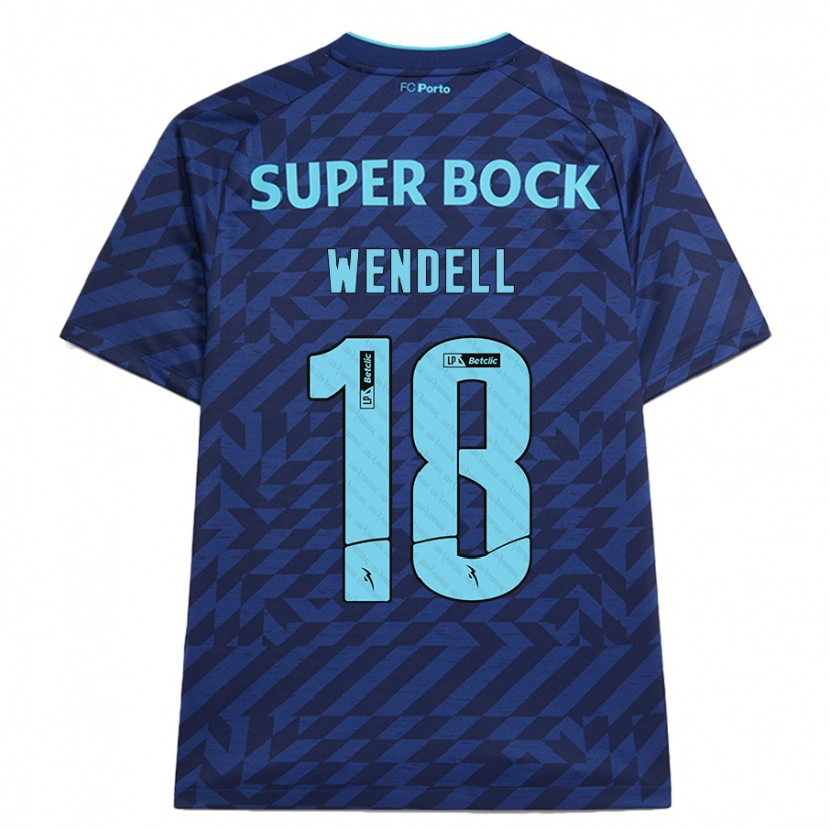 Danxen Mænd Wendell #18 Marineblå Tredje Sæt Spillertrøjer 2024/25 Trøje T-Shirt