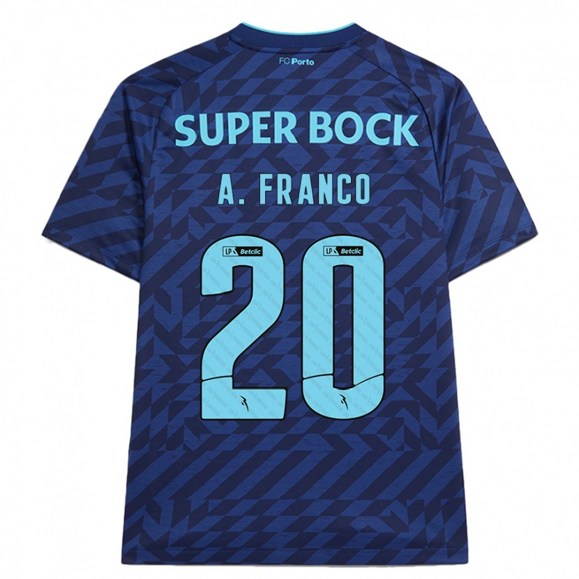 Danxen Mænd André Franco #20 Marineblå Tredje Sæt Spillertrøjer 2024/25 Trøje T-Shirt