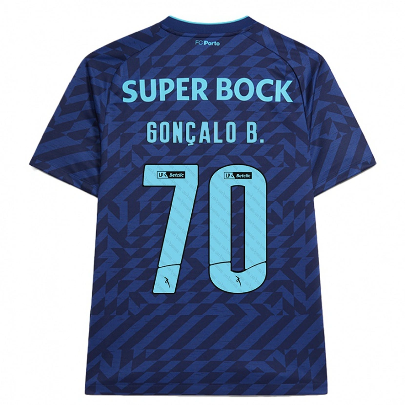 Danxen Mænd Gonçalo Borges #70 Marineblå Tredje Sæt Spillertrøjer 2024/25 Trøje T-Shirt