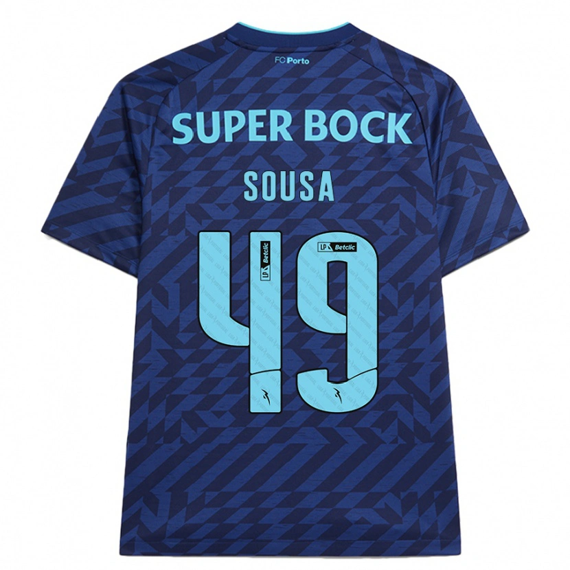 Danxen Mænd Gonçalo Sousa #49 Marineblå Tredje Sæt Spillertrøjer 2024/25 Trøje T-Shirt