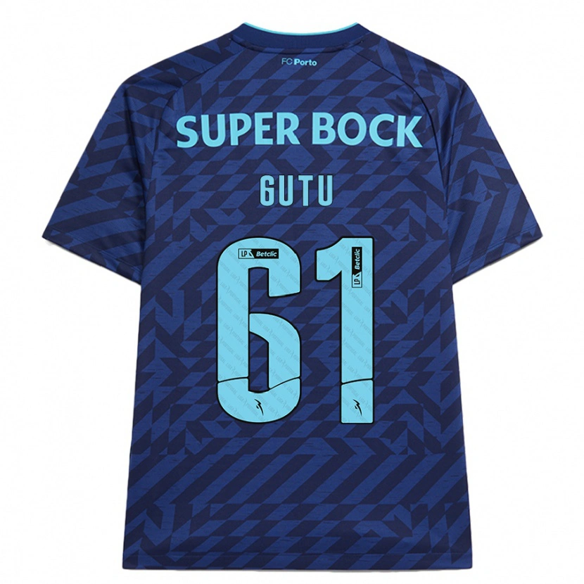 Danxen Mænd Denis Gutu #61 Marineblå Tredje Sæt Spillertrøjer 2024/25 Trøje T-Shirt