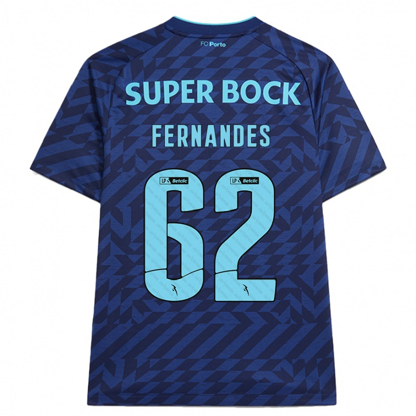 Danxen Mænd Rodrigo Fernandes #62 Marineblå Tredje Sæt Spillertrøjer 2024/25 Trøje T-Shirt
