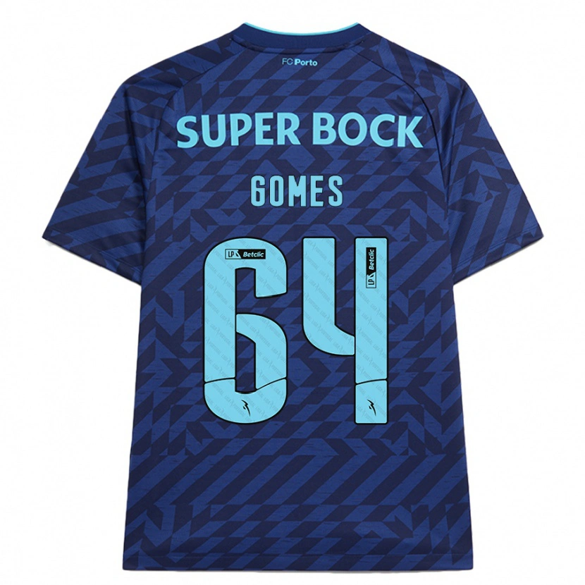Danxen Mænd Luís Gomes #64 Marineblå Tredje Sæt Spillertrøjer 2024/25 Trøje T-Shirt