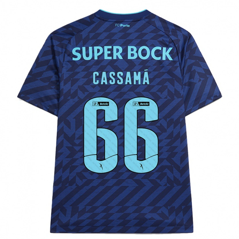 Danxen Mænd Adramane Cassamá #66 Marineblå Tredje Sæt Spillertrøjer 2024/25 Trøje T-Shirt