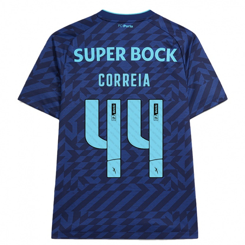 Danxen Mænd Romain Correia #44 Marineblå Tredje Sæt Spillertrøjer 2024/25 Trøje T-Shirt