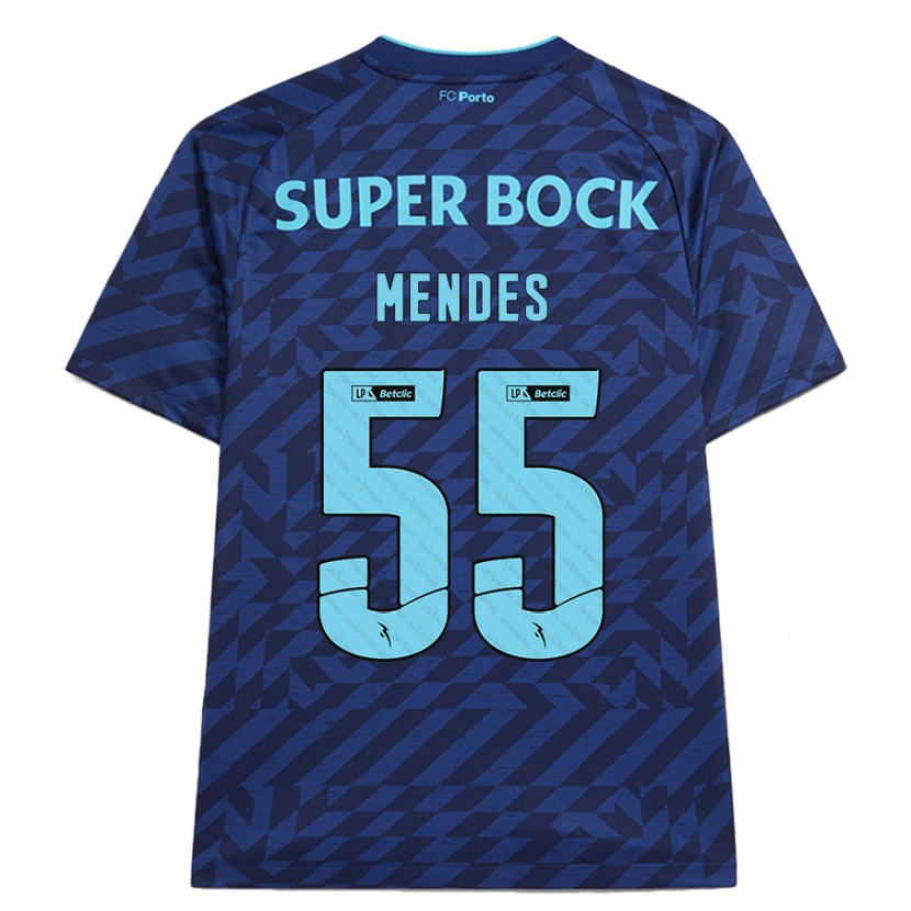 Danxen Mænd João Mendes #55 Marineblå Tredje Sæt Spillertrøjer 2024/25 Trøje T-Shirt