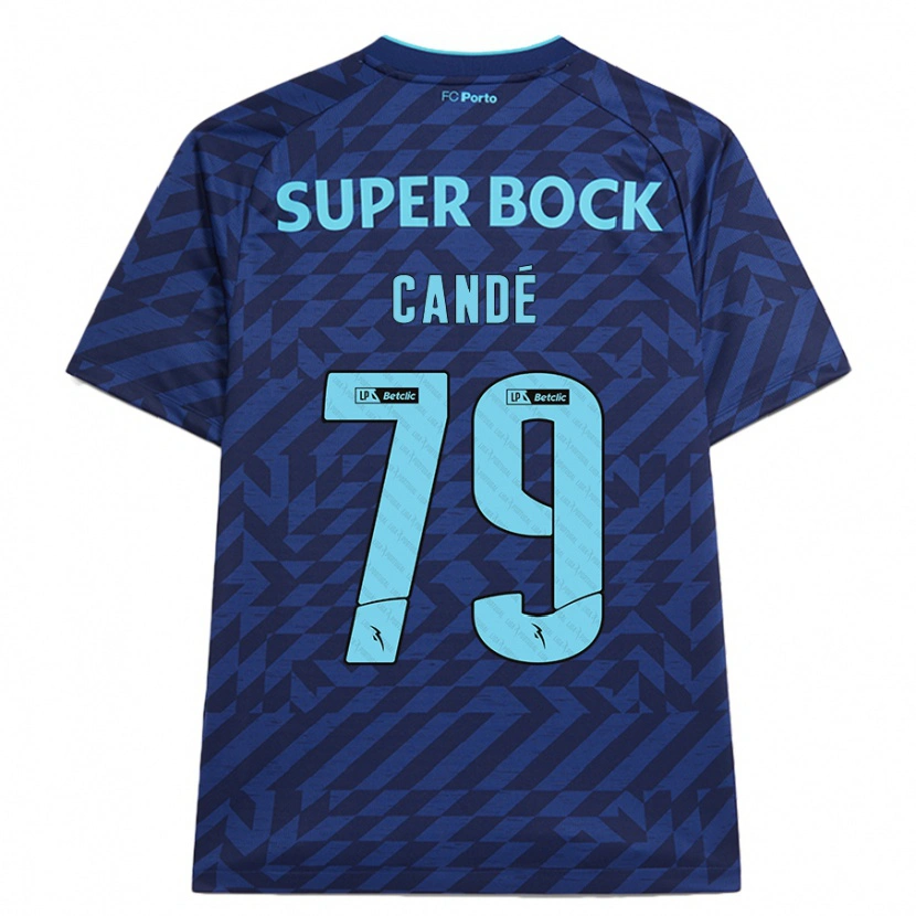 Danxen Mænd Umaro Candé #79 Marineblå Tredje Sæt Spillertrøjer 2024/25 Trøje T-Shirt