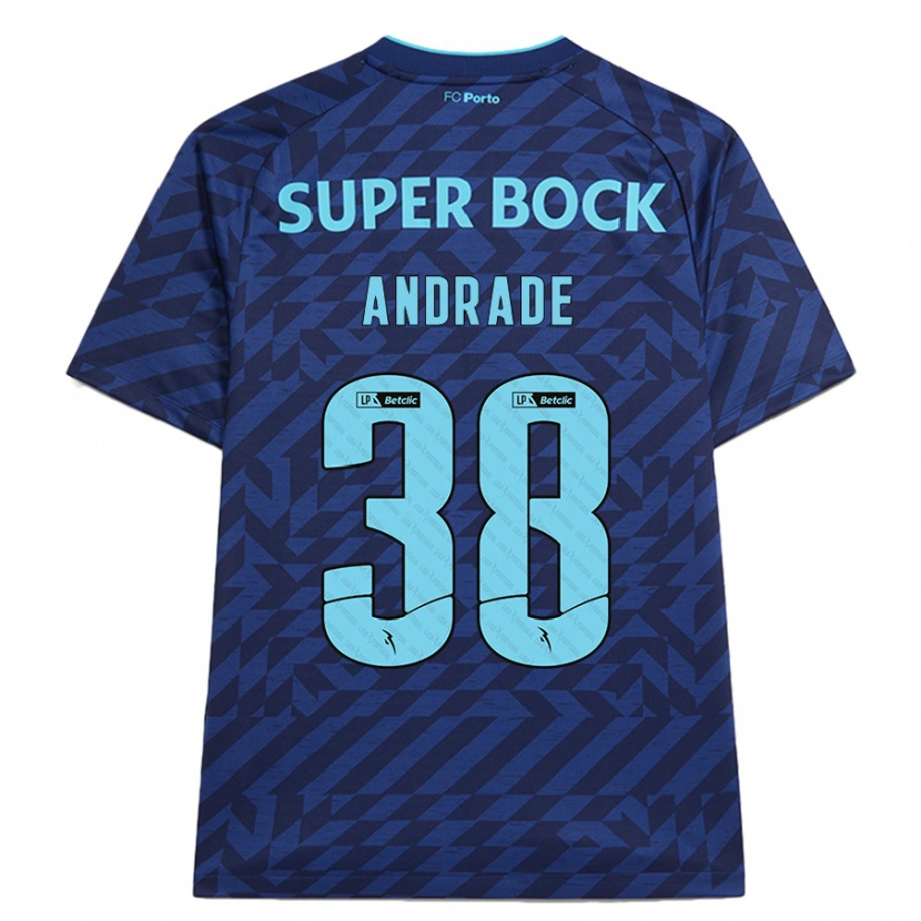 Danxen Mænd Fernando Andrade #38 Marineblå Tredje Sæt Spillertrøjer 2024/25 Trøje T-Shirt