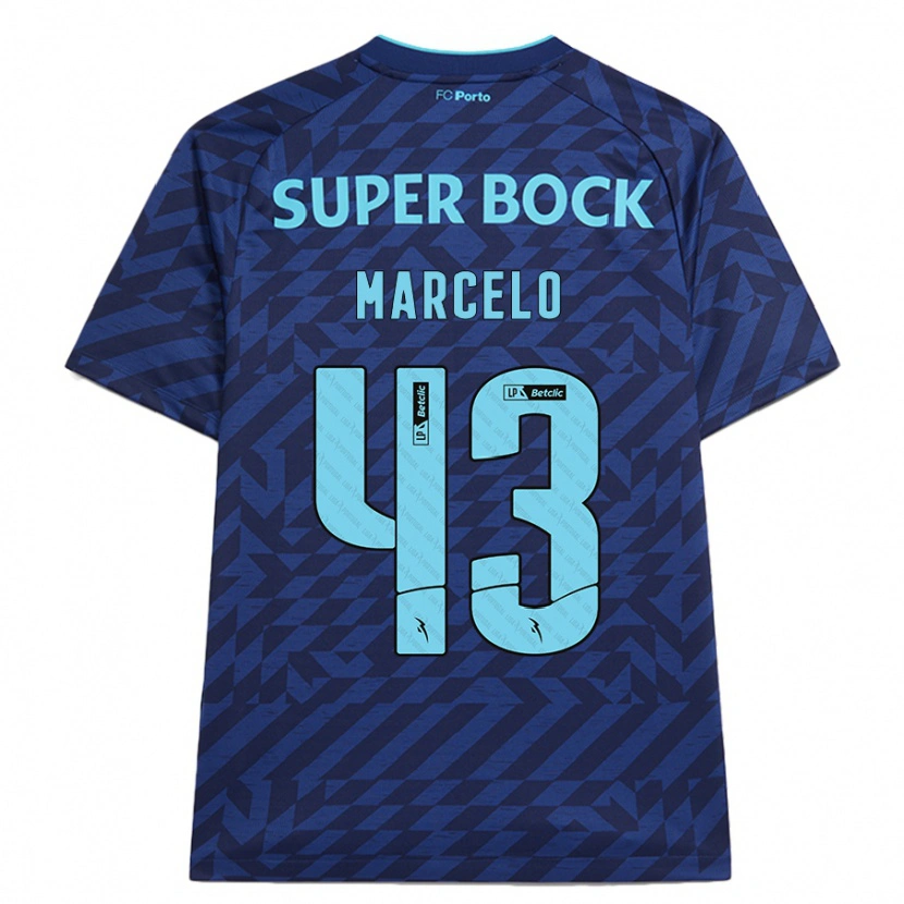 Danxen Mænd Joao Marcelo #43 Marineblå Tredje Sæt Spillertrøjer 2024/25 Trøje T-Shirt