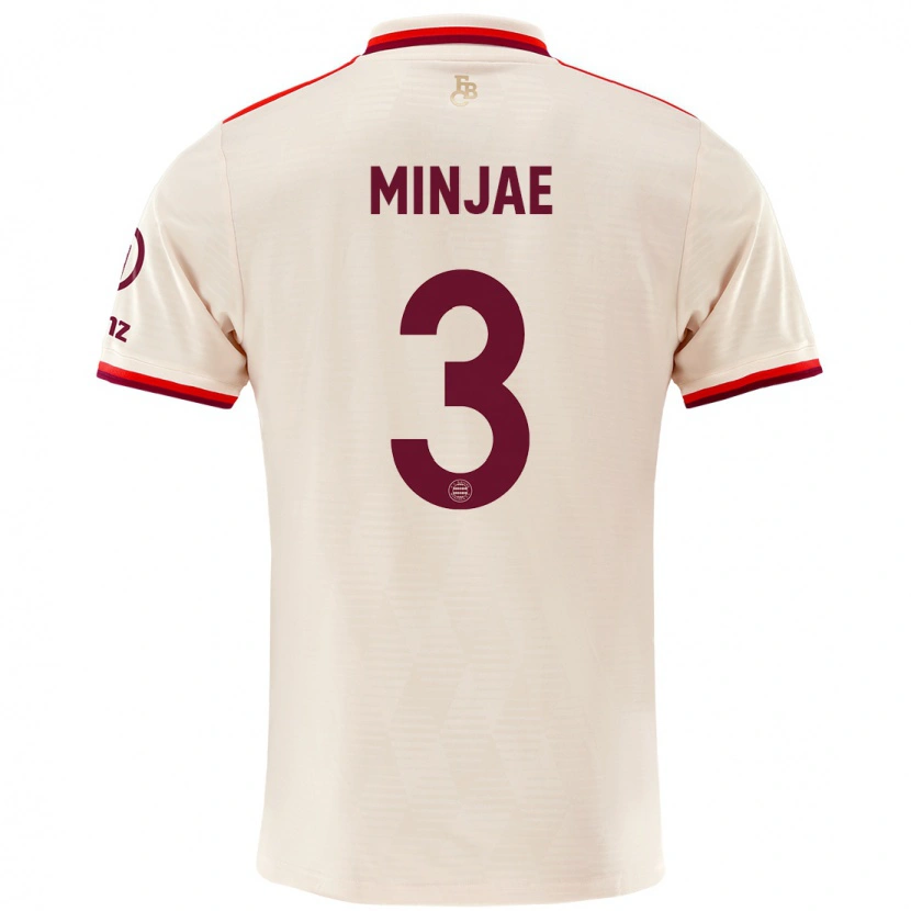 Danxen Mænd Min-Jae Kim #3 Linned Tredje Sæt Spillertrøjer 2024/25 Trøje T-Shirt