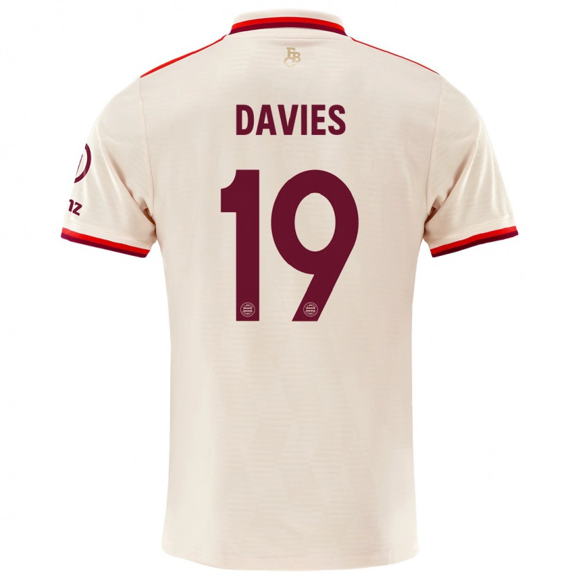 Danxen Mænd Alphonso Davies #19 Linned Tredje Sæt Spillertrøjer 2024/25 Trøje T-Shirt