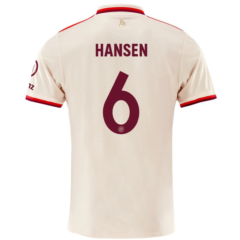 Danxen Mænd Tuva Hansen #6 Linned Tredje Sæt Spillertrøjer 2024/25 Trøje T-Shirt