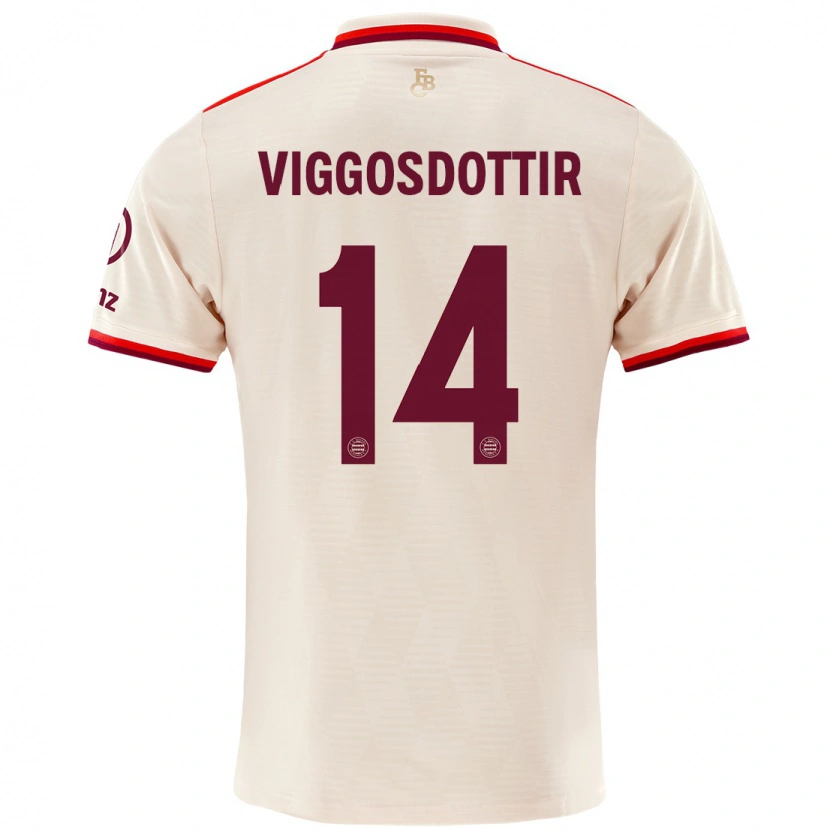 Danxen Mænd Glodis Perla Viggosdottir #14 Linned Tredje Sæt Spillertrøjer 2024/25 Trøje T-Shirt