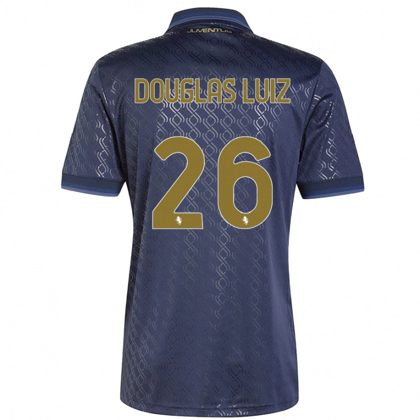 Danxen Mænd Douglas Luiz #26 Marineblå Tredje Sæt Spillertrøjer 2024/25 Trøje T-Shirt