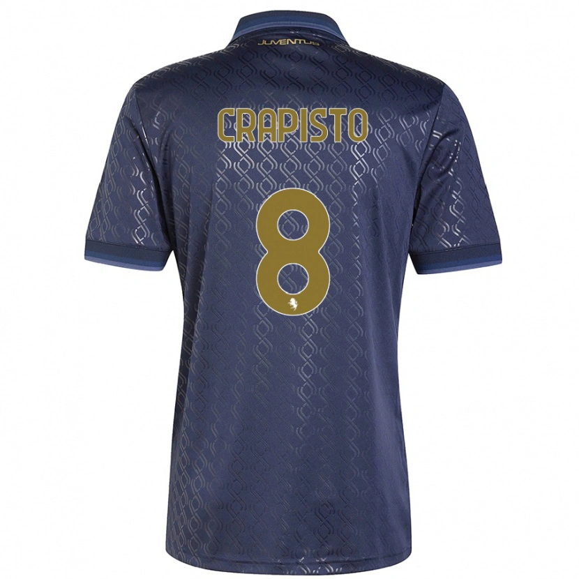 Danxen Mænd Francesco Crapisto #8 Marineblå Tredje Sæt Spillertrøjer 2024/25 Trøje T-Shirt