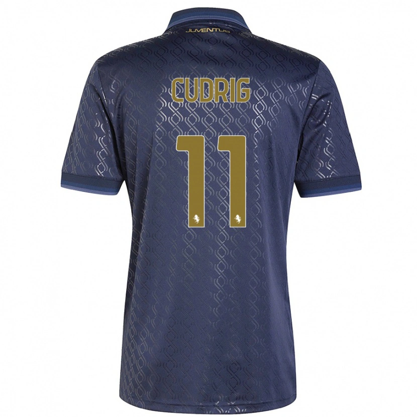 Danxen Mænd Nicolò Cudrig #11 Marineblå Tredje Sæt Spillertrøjer 2024/25 Trøje T-Shirt